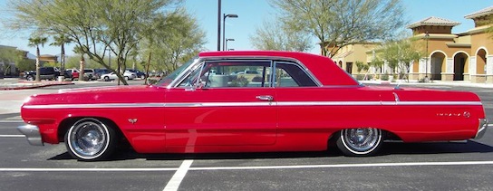 Red 64 impala air ride suspension